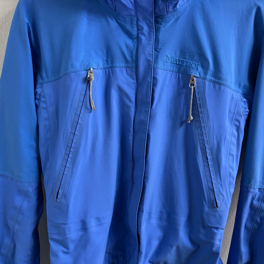 Marmot Blue Performance Rain Jacket Waterproof Ho… - image 8